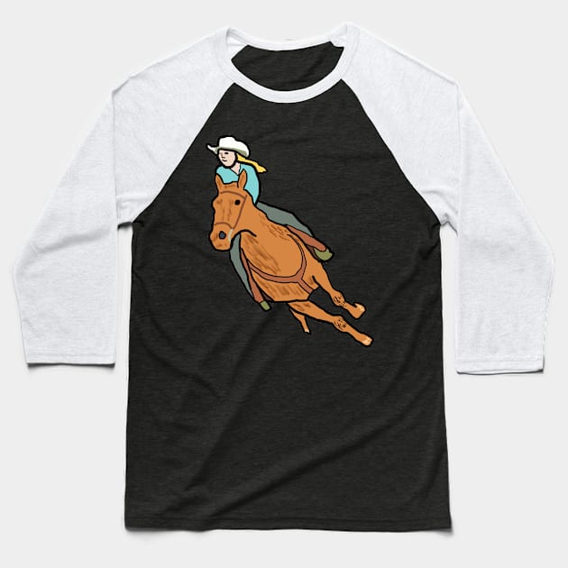 Rodeo Rider Baseball T-Shirt by Mark Ewbie